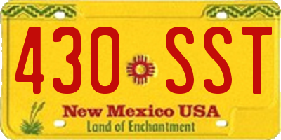 NM license plate 430SST