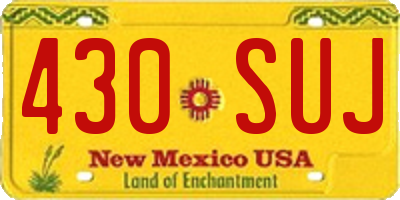 NM license plate 430SUJ