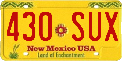 NM license plate 430SUX