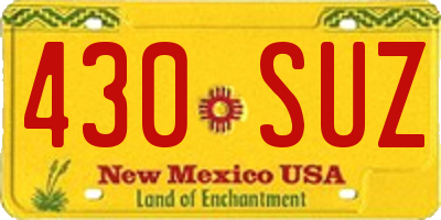 NM license plate 430SUZ
