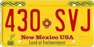 NM license plate 430SVJ