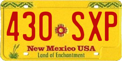 NM license plate 430SXP