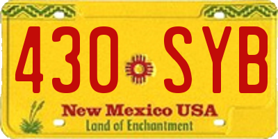 NM license plate 430SYB