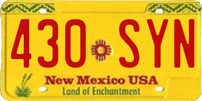 NM license plate 430SYN