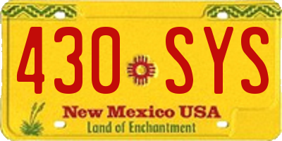 NM license plate 430SYS