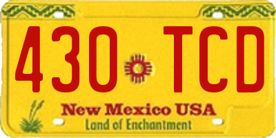 NM license plate 430TCD