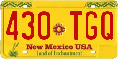 NM license plate 430TGQ