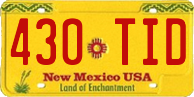 NM license plate 430TID