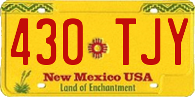 NM license plate 430TJY