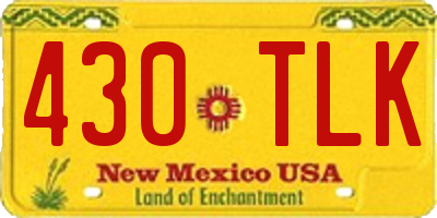 NM license plate 430TLK