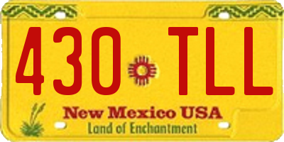 NM license plate 430TLL