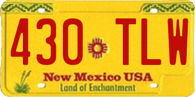 NM license plate 430TLW