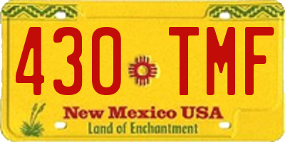 NM license plate 430TMF