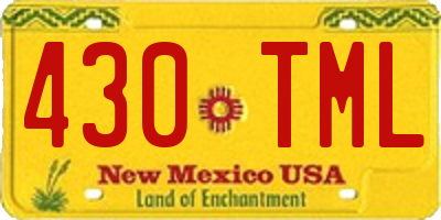 NM license plate 430TML