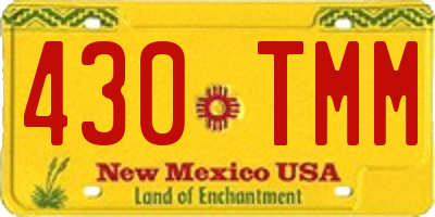 NM license plate 430TMM