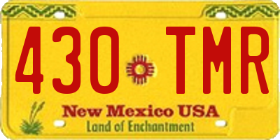 NM license plate 430TMR