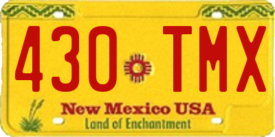NM license plate 430TMX