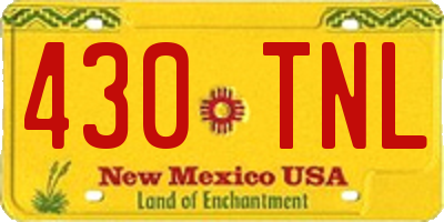 NM license plate 430TNL