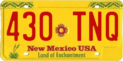 NM license plate 430TNQ
