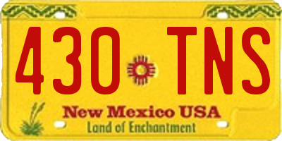 NM license plate 430TNS