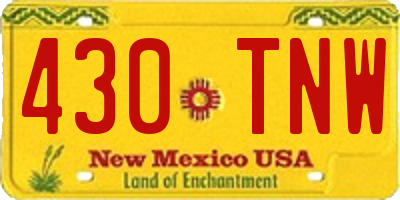 NM license plate 430TNW