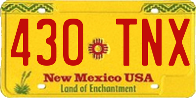 NM license plate 430TNX