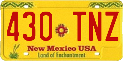 NM license plate 430TNZ