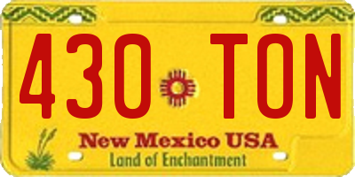 NM license plate 430TON