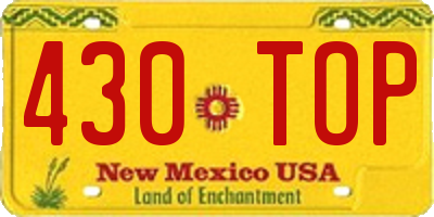 NM license plate 430TOP
