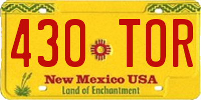NM license plate 430TOR