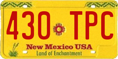NM license plate 430TPC
