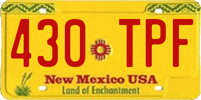 NM license plate 430TPF