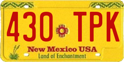 NM license plate 430TPK