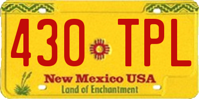 NM license plate 430TPL