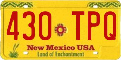 NM license plate 430TPQ