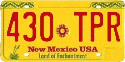 NM license plate 430TPR