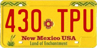 NM license plate 430TPU