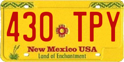 NM license plate 430TPY