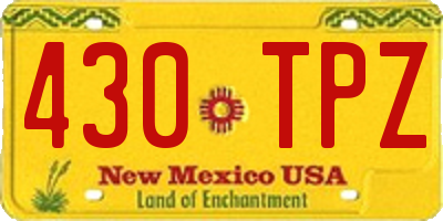 NM license plate 430TPZ