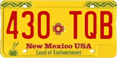 NM license plate 430TQB