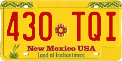 NM license plate 430TQI