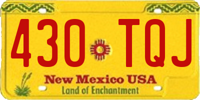 NM license plate 430TQJ