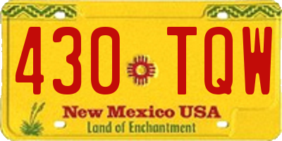 NM license plate 430TQW
