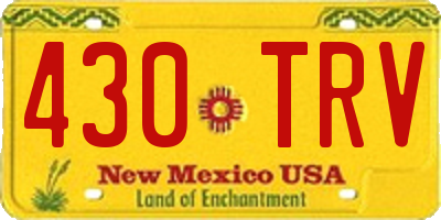 NM license plate 430TRV