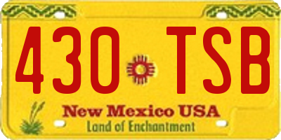 NM license plate 430TSB