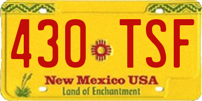 NM license plate 430TSF