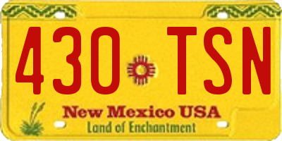 NM license plate 430TSN
