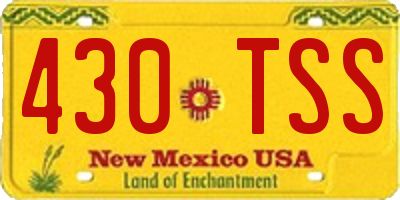 NM license plate 430TSS