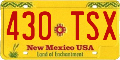 NM license plate 430TSX