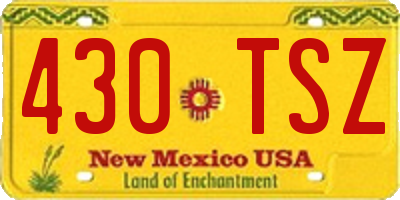 NM license plate 430TSZ